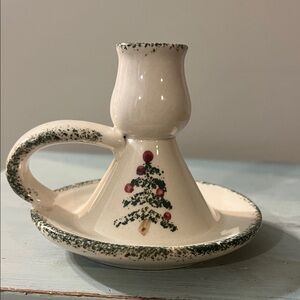 LoomCo Christmas Tree Spongeware Candle Holder